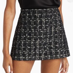 Alice + Olivia Black and White Skater Mini Skirt